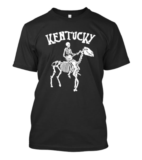 Kentucky Skeleton Riding Horse With Banjo Bluegrass T-Shirt