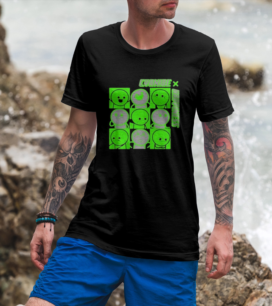 Cyanide X Happiness Neon Green Faces T-Shirt