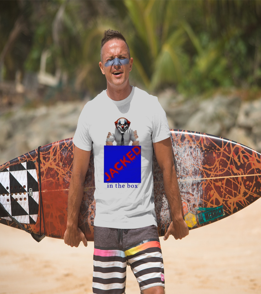JACKED In The Box Clown Concept With Red-Blue Contrast T-Shirt
