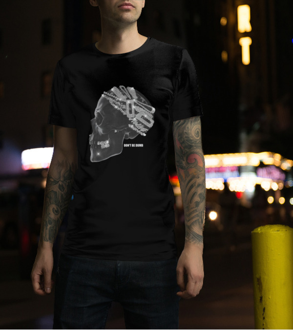 A$AP Rocky American Sabotage Don't Be Dumb Skull With Diamond Accents T-Shirt
