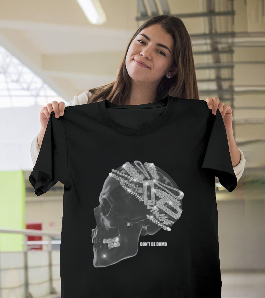 A$AP Rocky American Sabotage Don't Be Dumb Skull with Diamond Accents T-Shirt