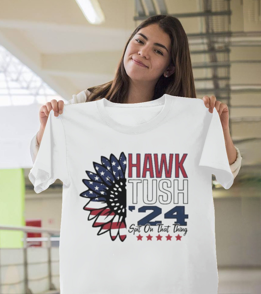 Hawk Tush '24 Spit On That Thing Patriotic Stars and Feather T-Shirt
