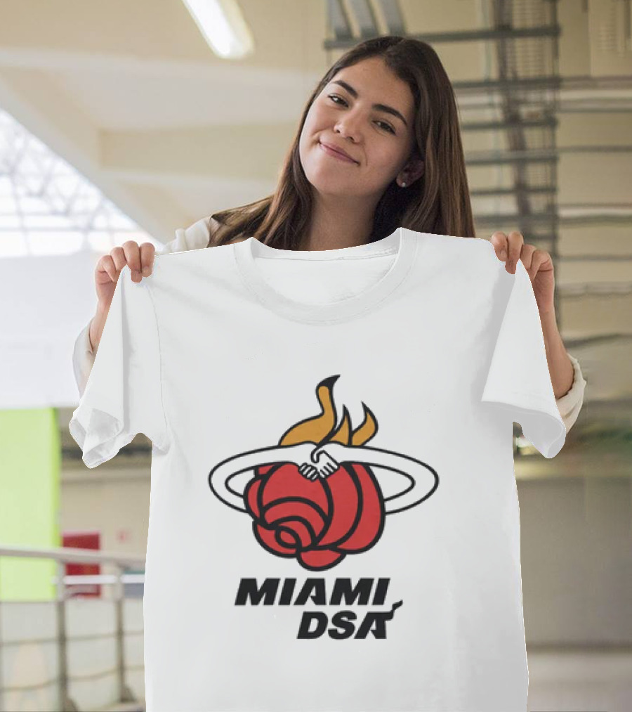 Miami DSA Rose with Flaming Basketball Iconic T-Shirt