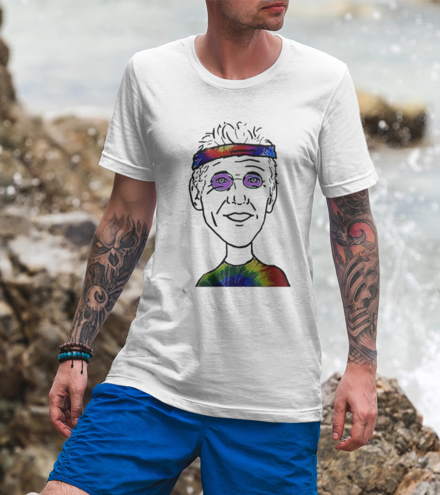 Bill Walton Tie-Dye Headband And Shirt Caricature T-Shirt