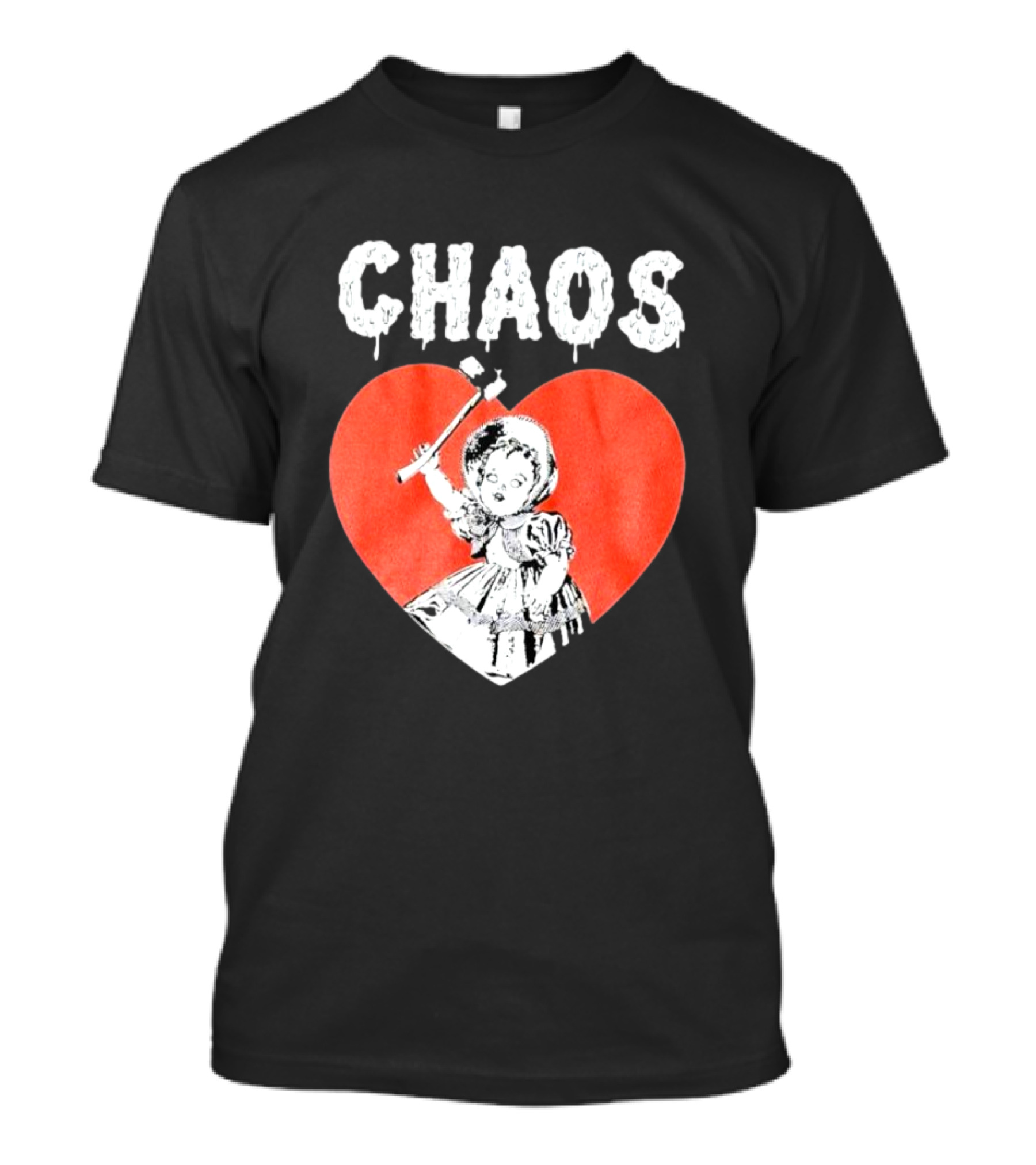 Chaos Heart With Girl Holding Bat T-Shirt