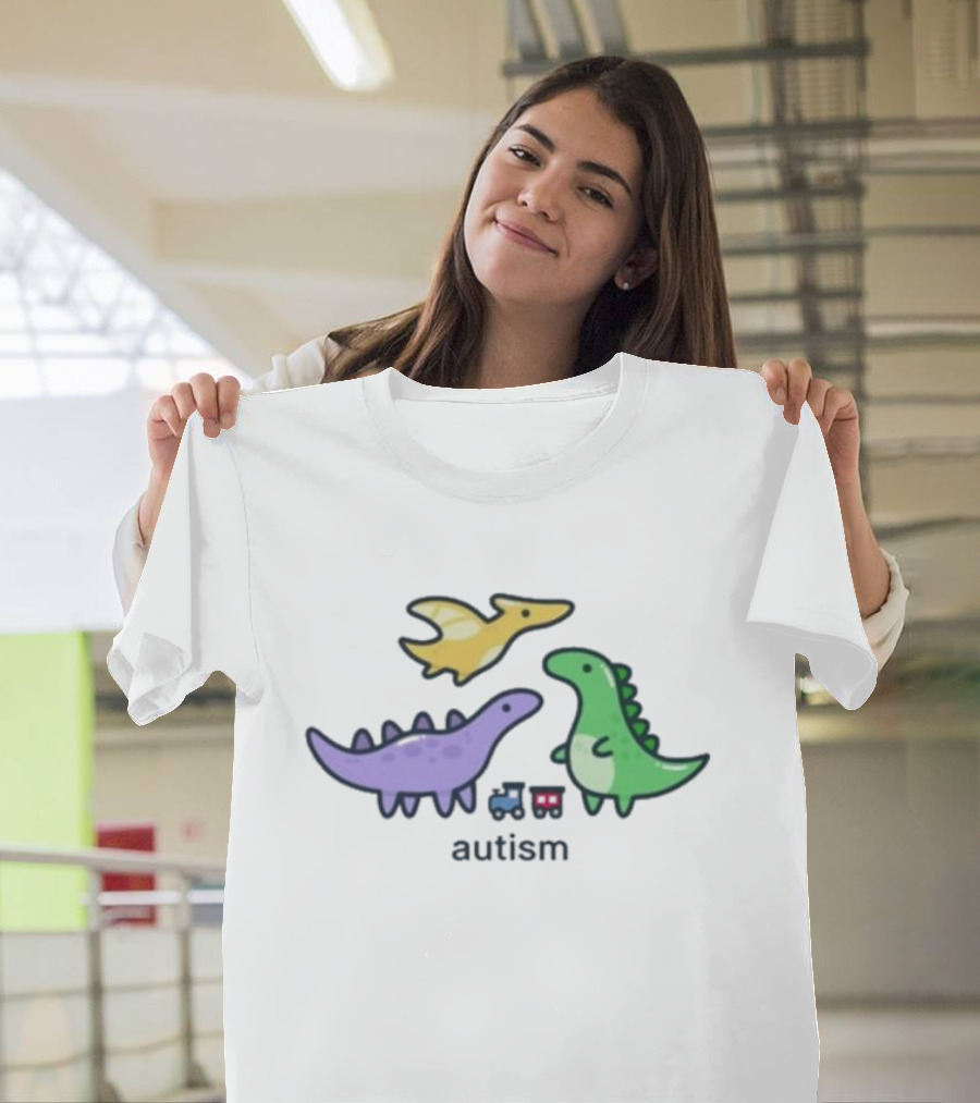 Eveoart Autistic Drip Dinosaur Autism Train T-Shirt