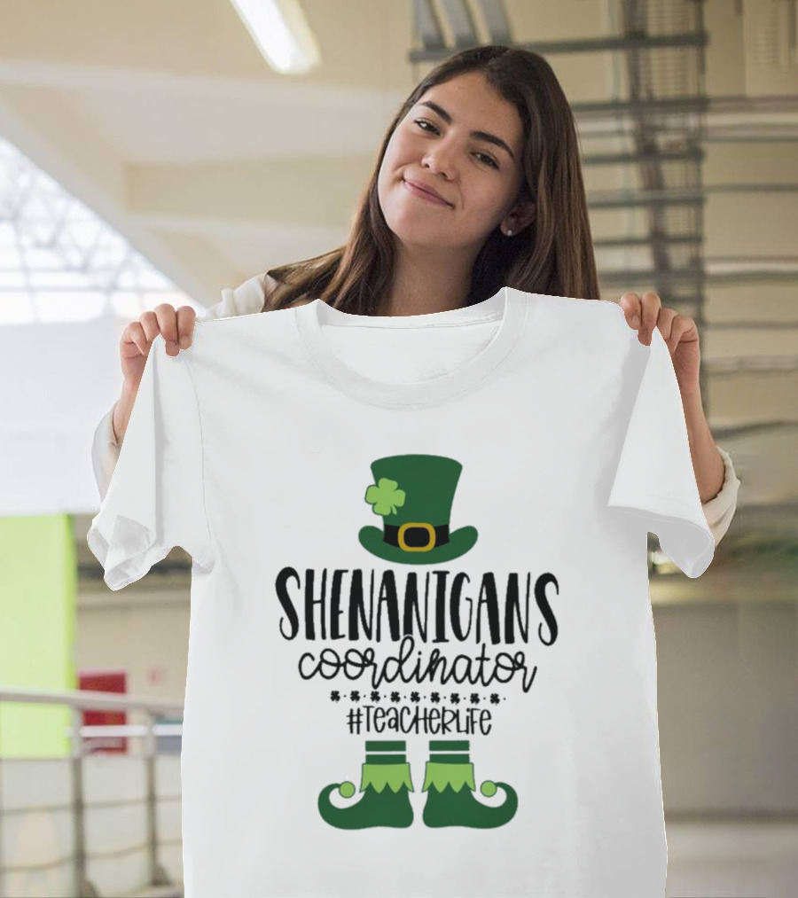 Shenanigans Coordinator #TeacherLife St Patrick's Day Elf T-Shirt