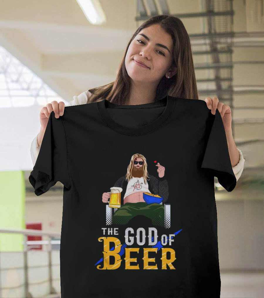 The God of Beer Fat Thor with Sunglasses and Beer Mug T-Shirt