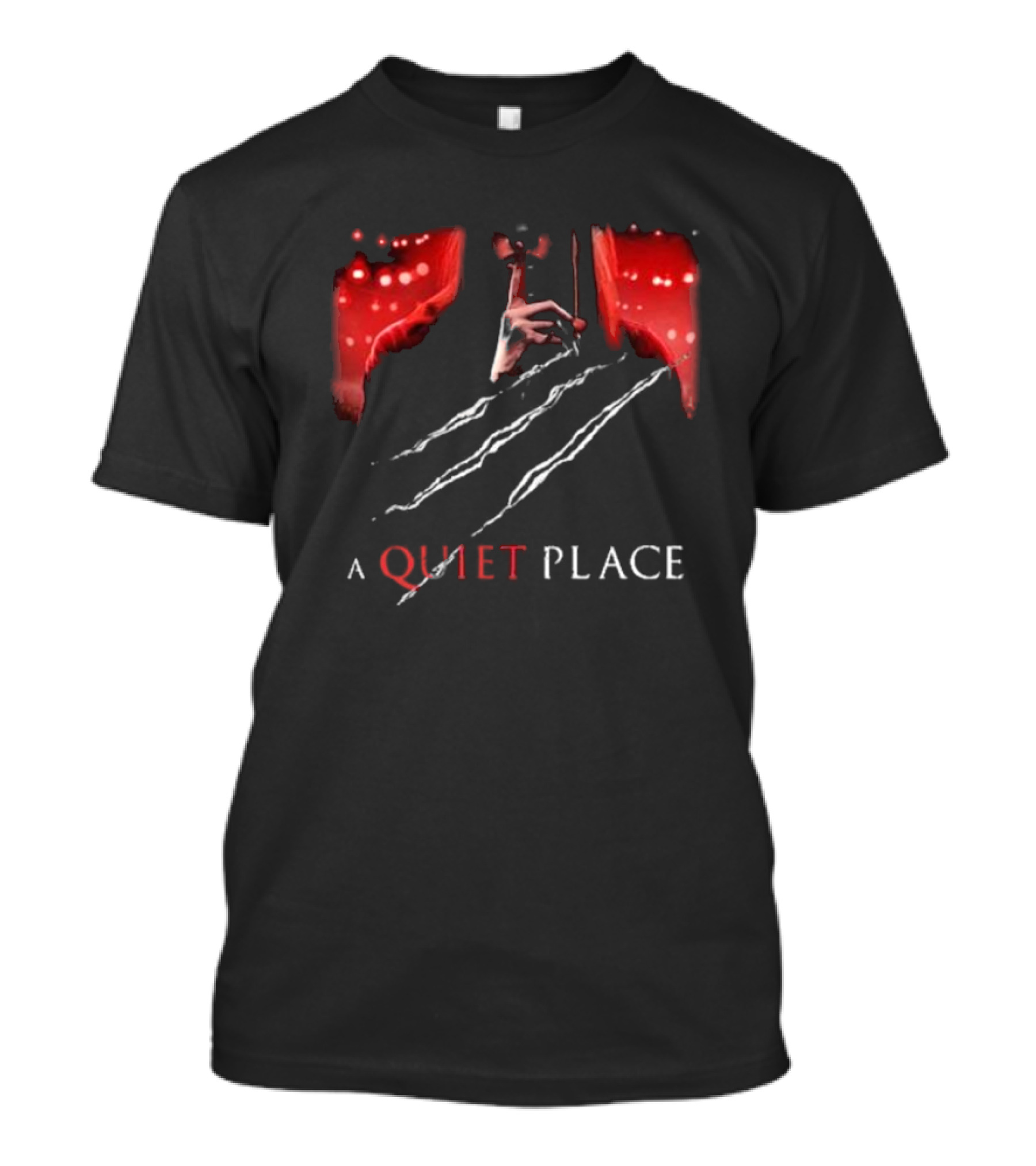 A Quiet Place Red Intensity Shushing With Scratches T-Shirt