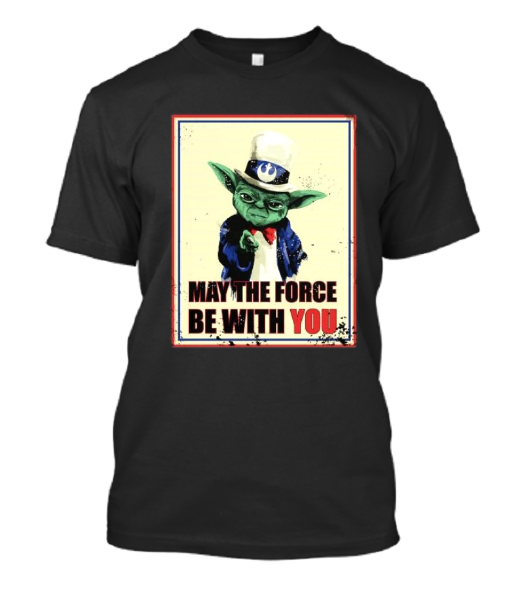 Baby Yoda May The Force Be With You Uncle Sam T-Shirt