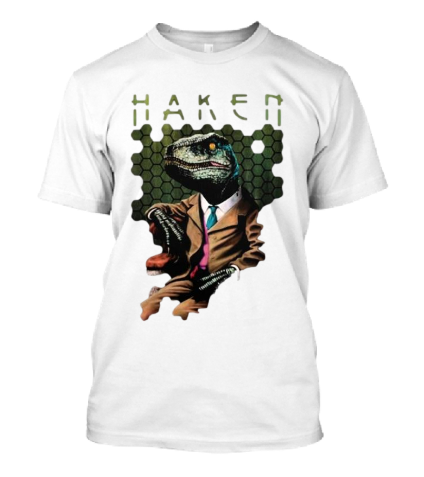 Haken Raptor Sophisticated Dinosaur In Suit T-Shirt