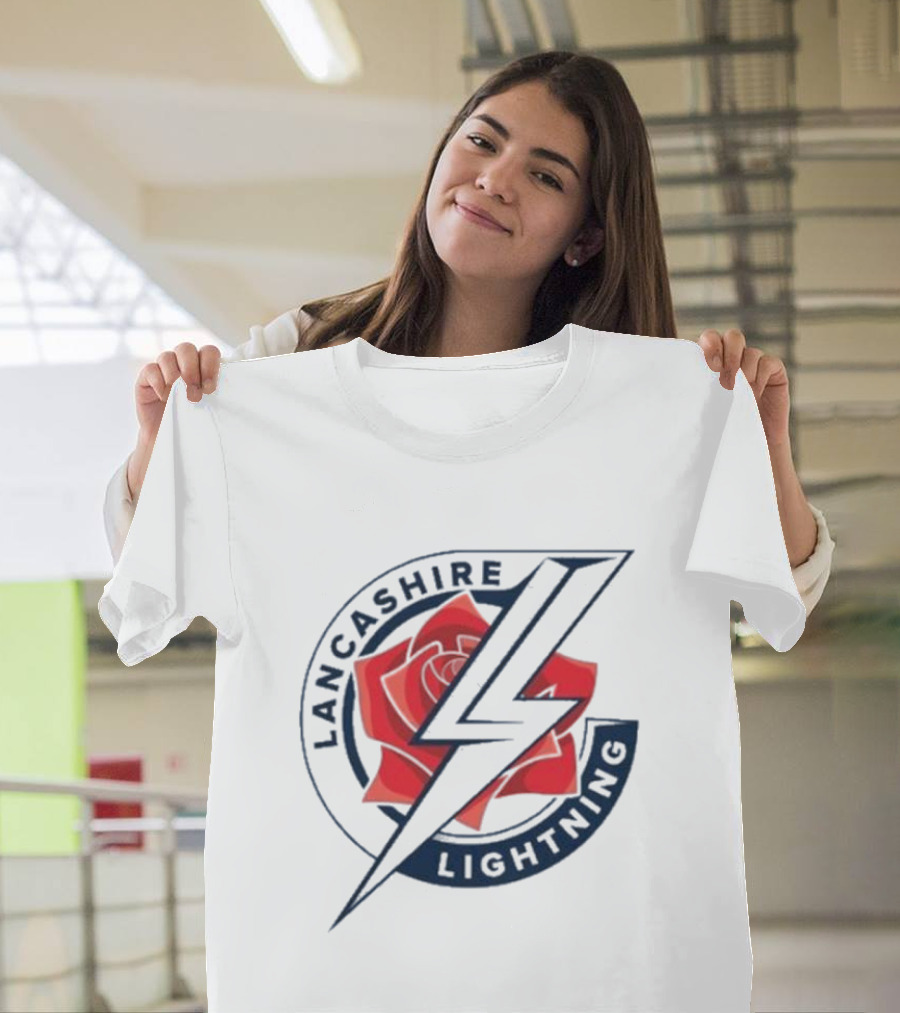 Lancashire Lightning Red Rose Emblem T-Shirt