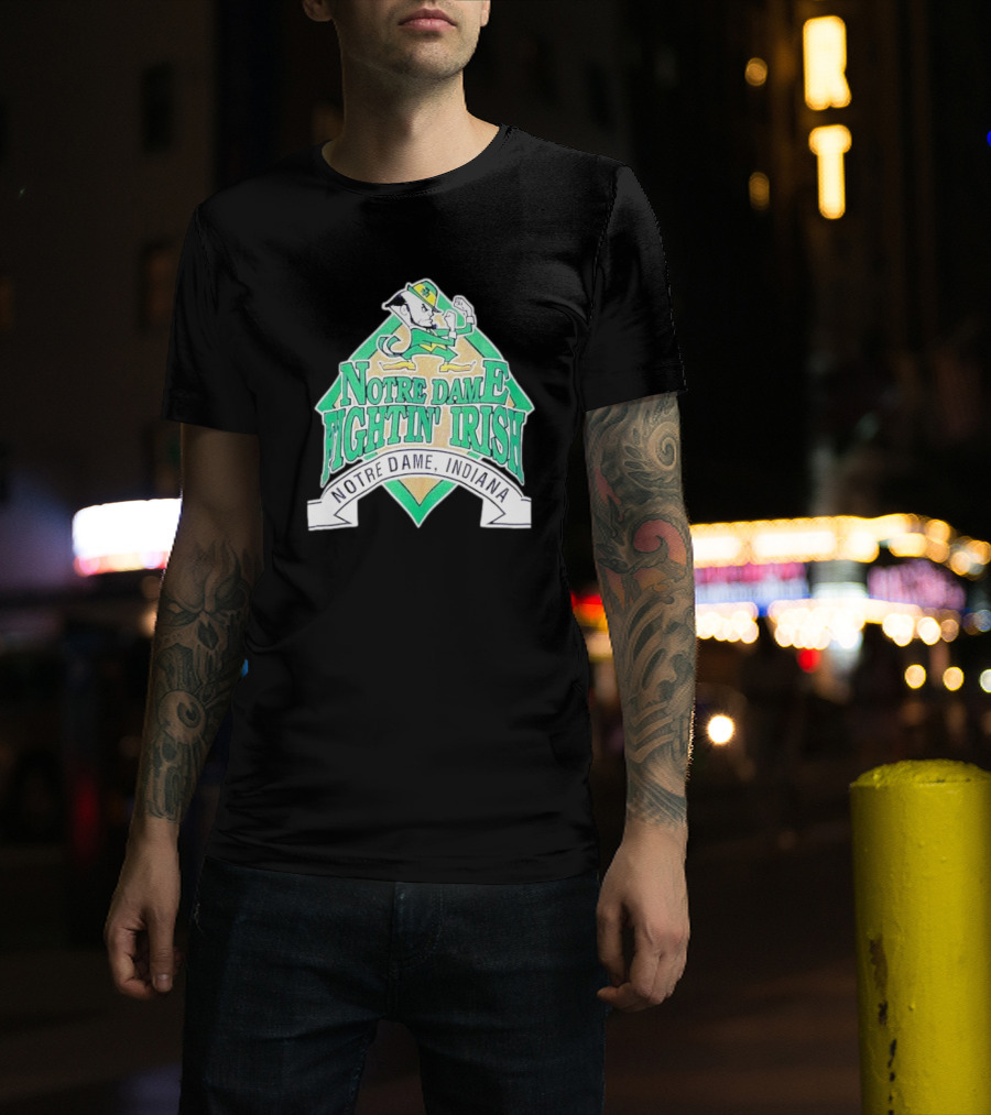 Notre Dame Fightin Irish Notre Dame Indiana Logo With Leprechaun T-Shirt