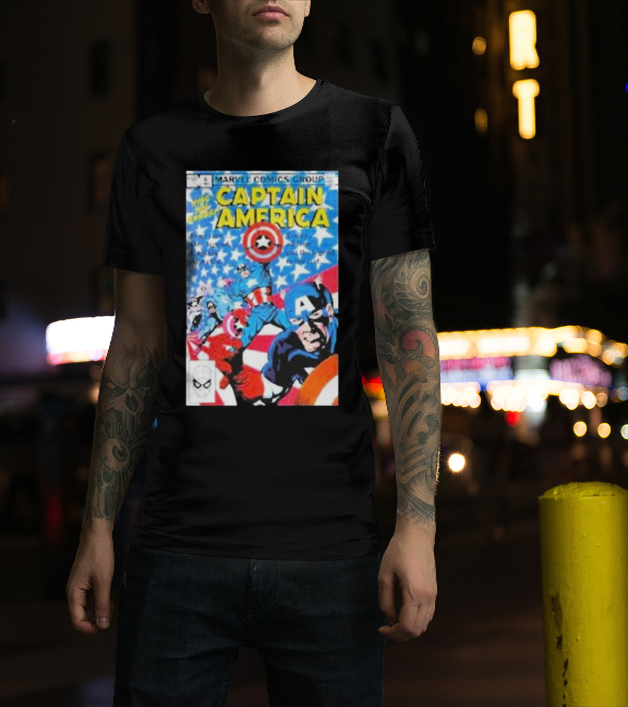 Marvel Comics Group Captain America Vintage Cover Rockofftrade Merch T-Shirt