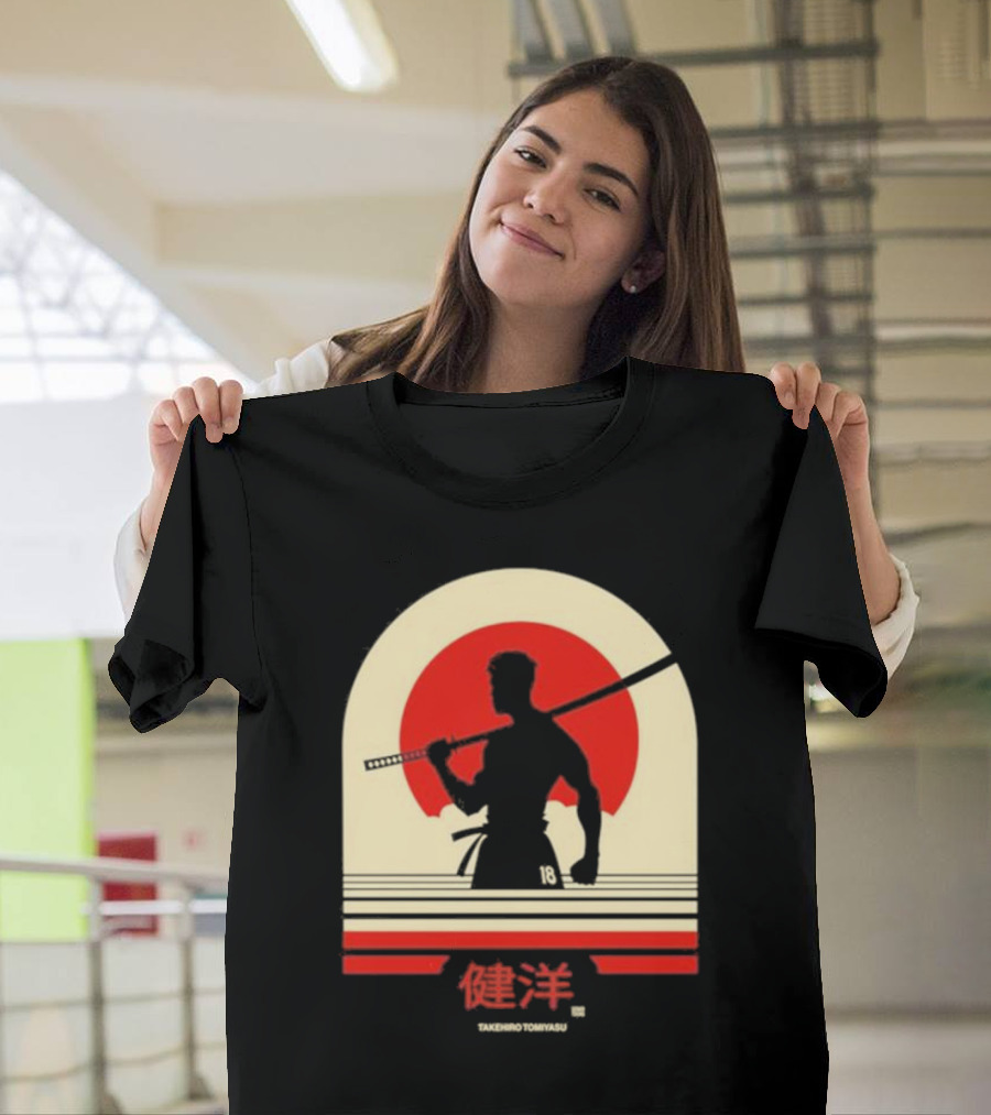 TAKEHIRO TOMIYASU 18 Retro Japanese Samurai T-Shirt