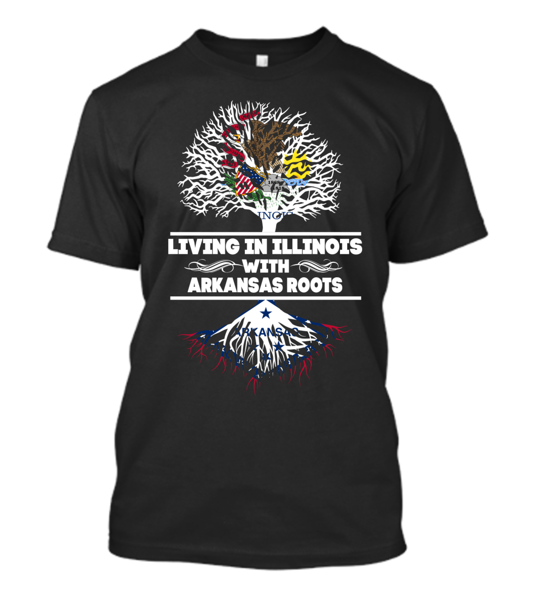 Illinois Heritage And Arkansas Ancestry: State Symbols And Roots Integration T-Shirt