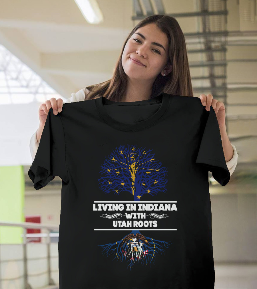 Indiana Life with Deep Utah Heritage Tree T-Shirt