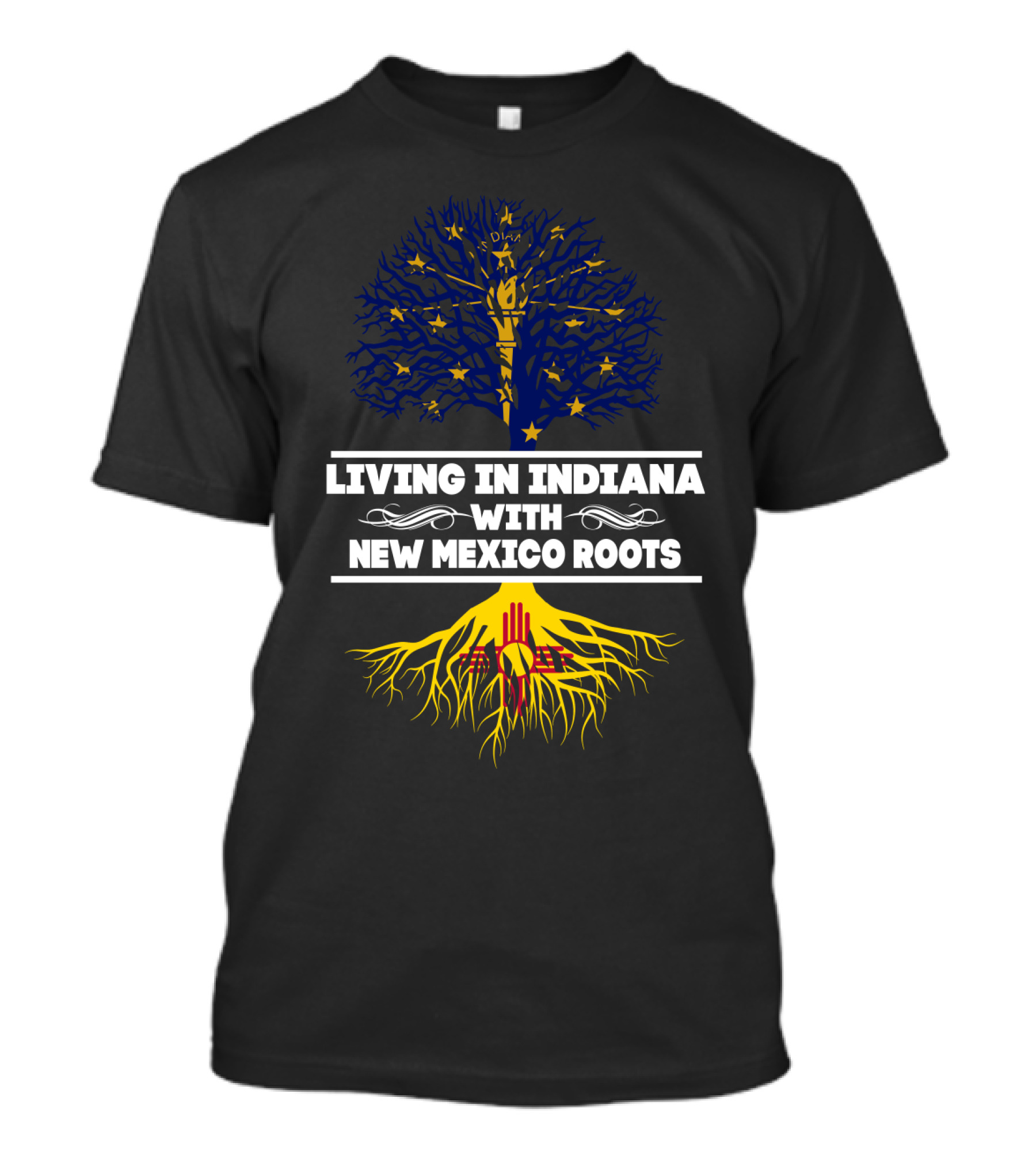 Embracing Indiana Life With Deep New Mexico Heritage Symbolism T-Shirt