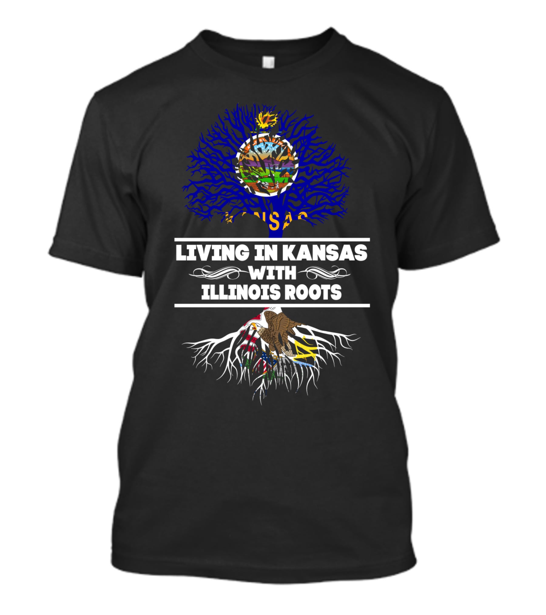 Kansas Heritage With Illinois Connection: Embracing Roots Through State Symbols T-Shirt