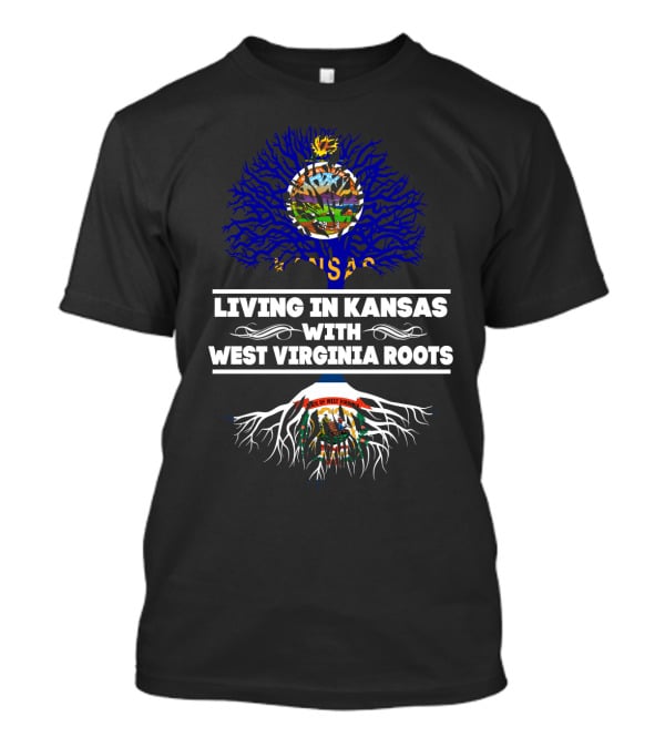 Kansas Home State West Virginia Family Heritage Roots Tree T-Shirt