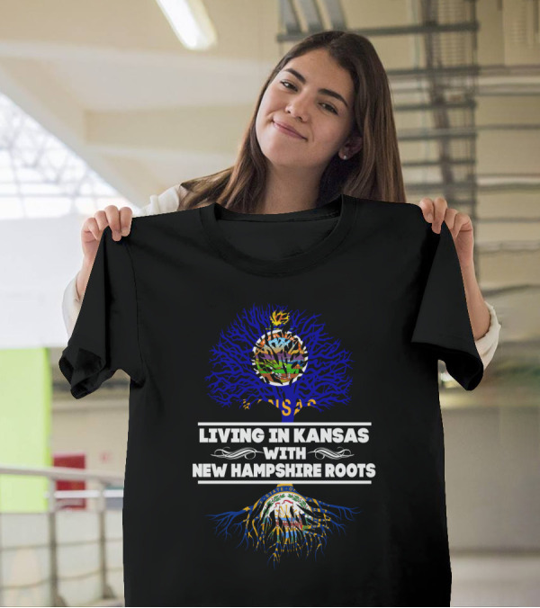 Kansas Pride And New Hampshire Heritage United By Roots And Emblems T-Shirt