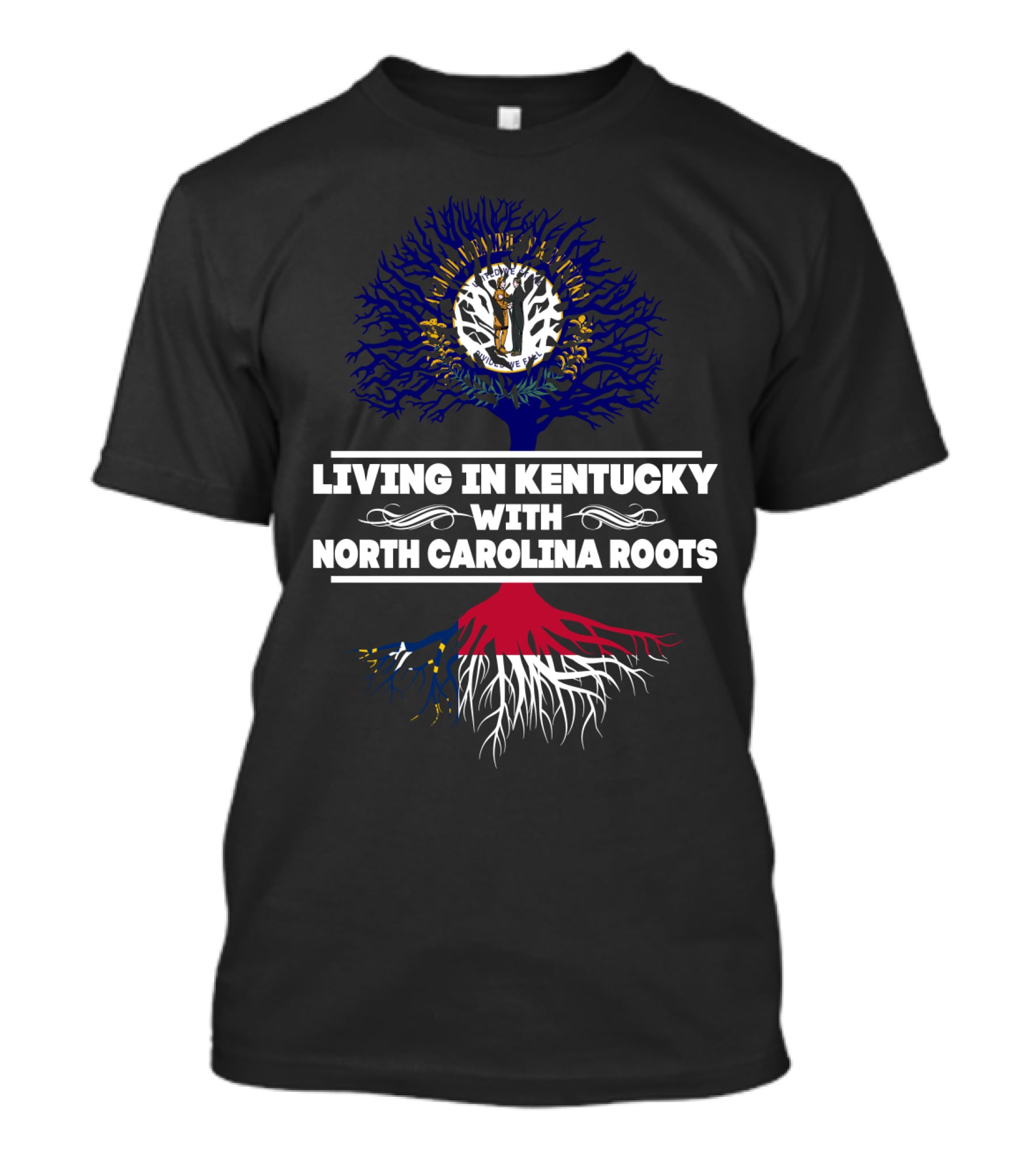 Kentucky Lifestyle Blended With Deep North Carolina Roots Tree T-Shirt