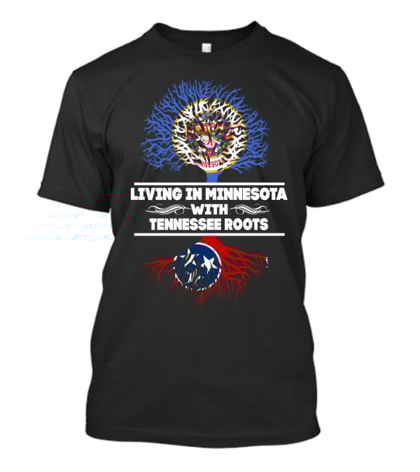 Minnesota Living Tennessee Roots Tree Design With State Symbols T-Shirt