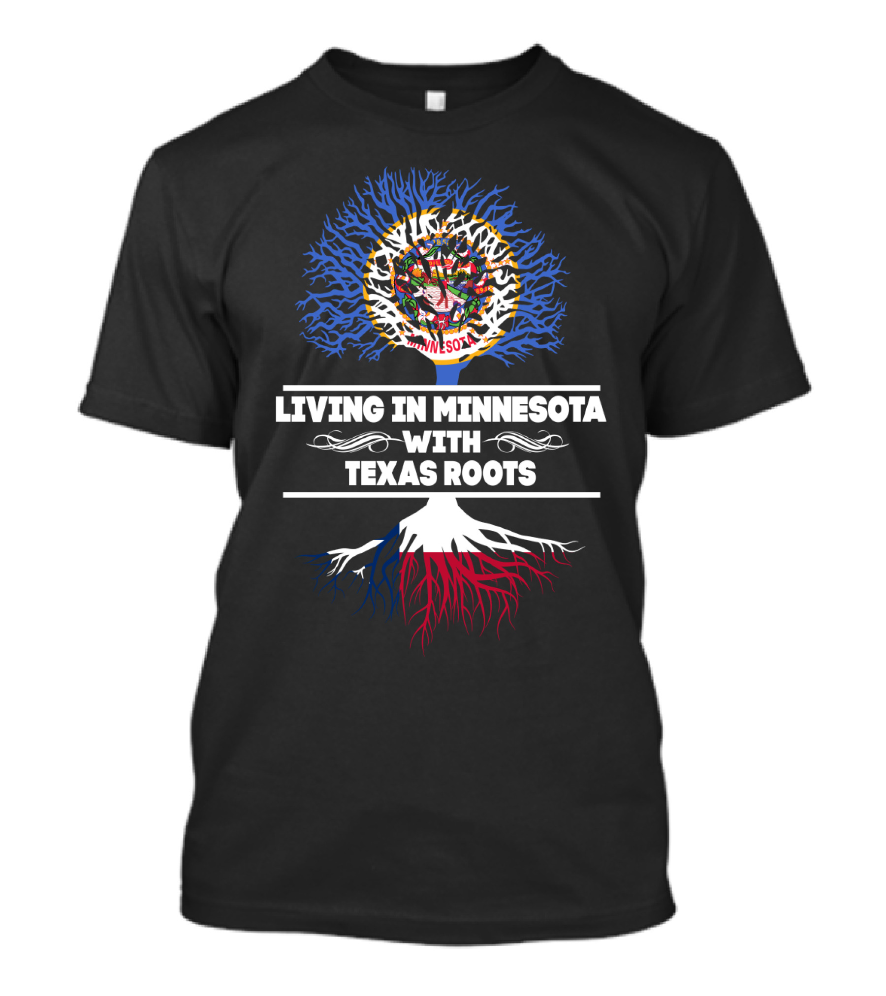 Minnesota Lifestyle Embracing Texas Roots With State Symbol Tree T-Shirt