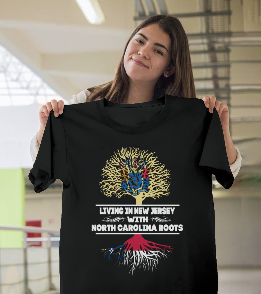 New Jersey Living North Carolina Roots Tree With State-Themed T-Shirt