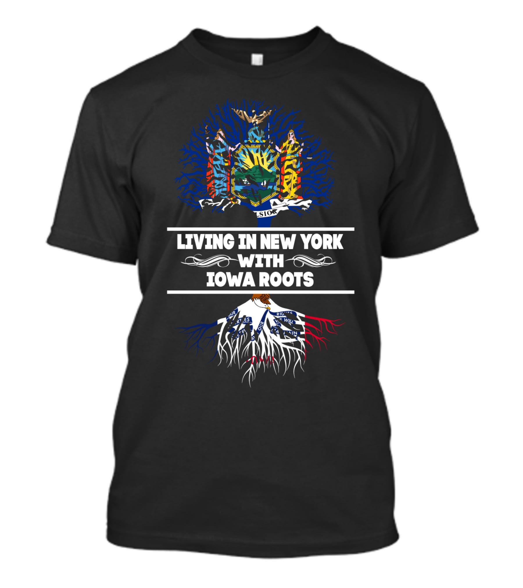 New York Roots Blending With Iowa Heritage T-Shirt