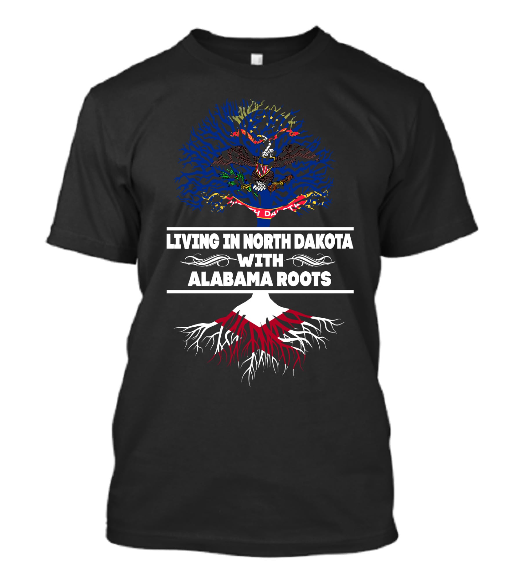 North Dakota Living Alabama Heritage State Flag Tree T-Shirt
