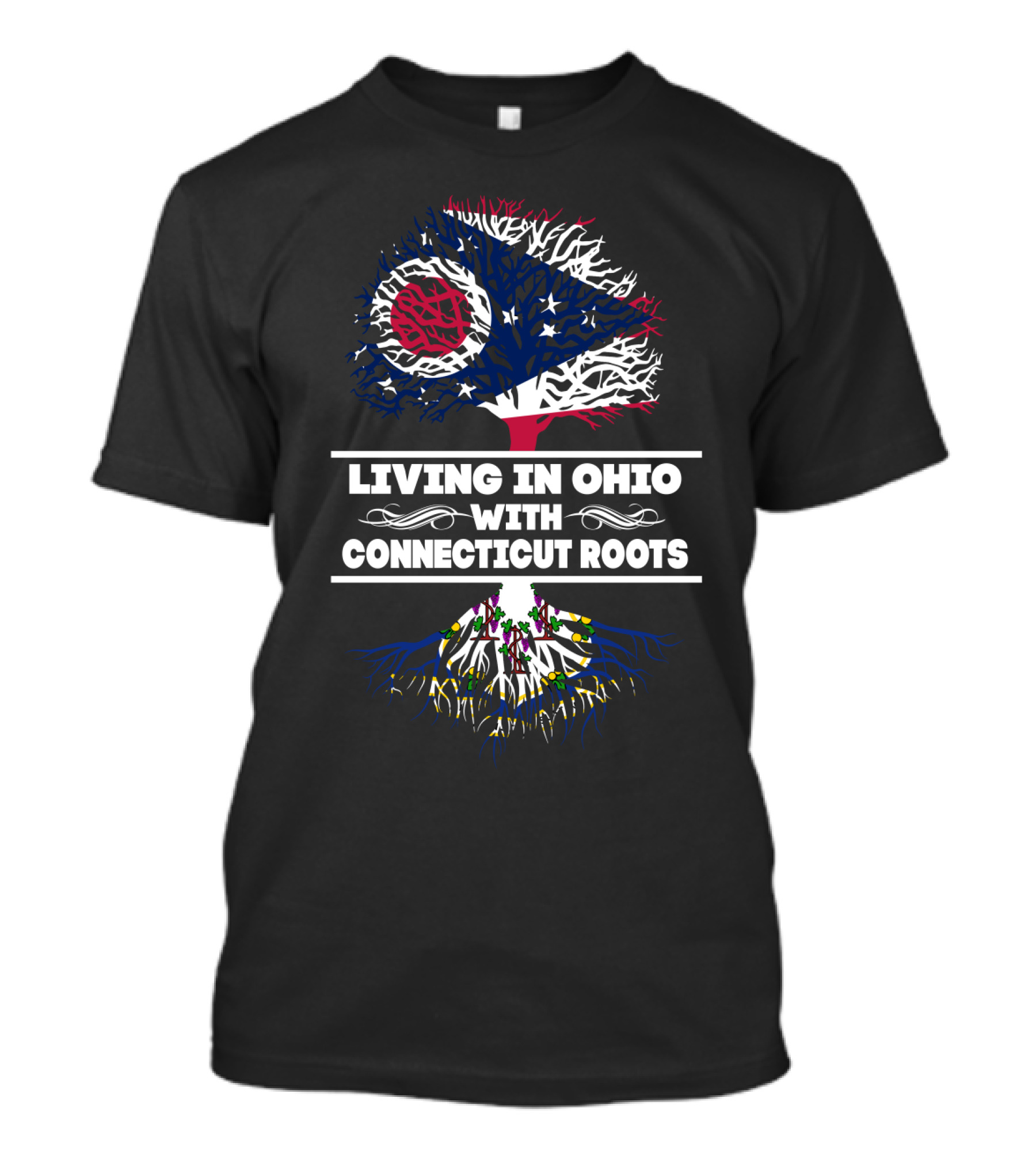 Ohio Pride With Deep Connecticut Heritage Roots Tree T-Shirt