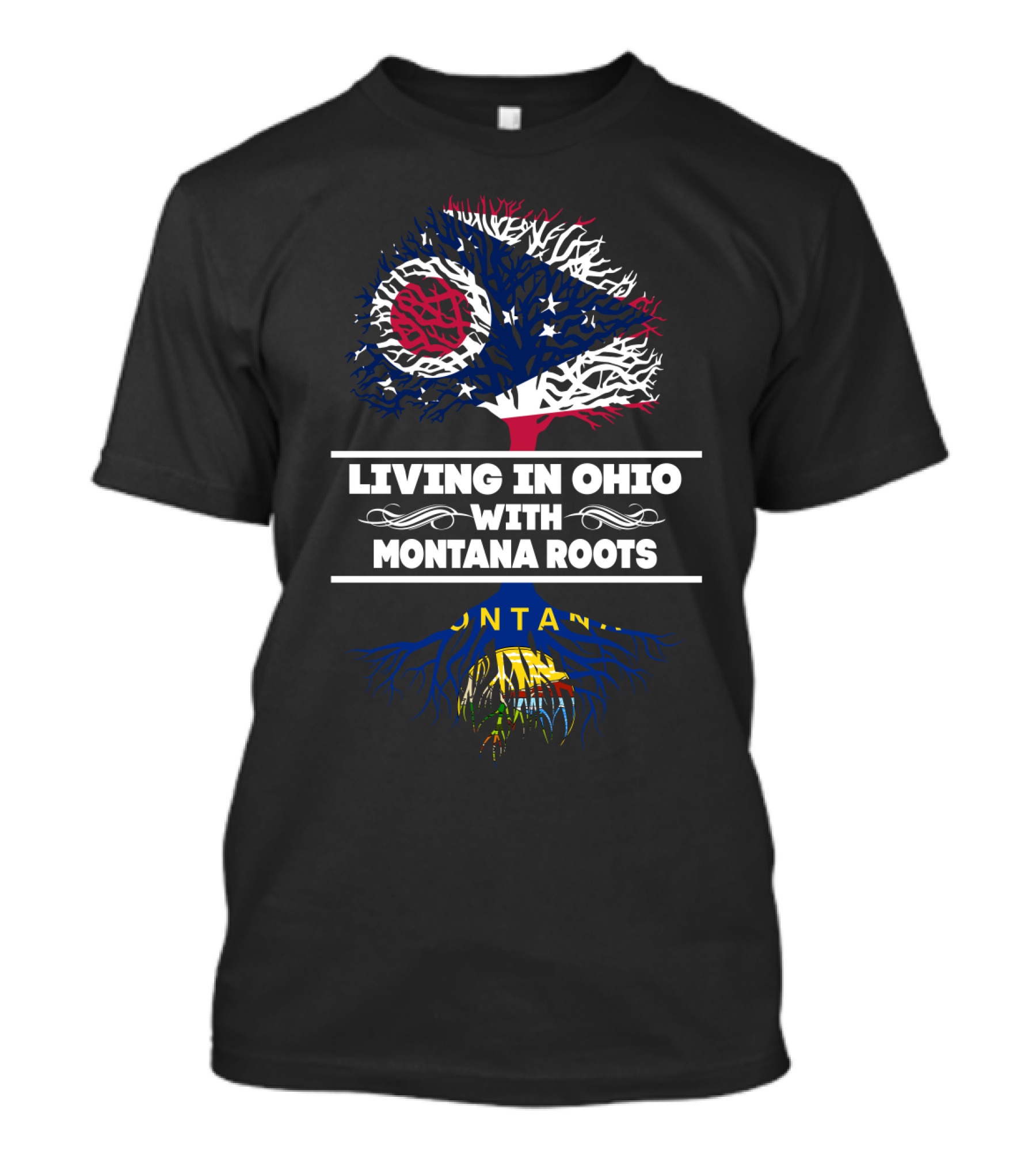 Ohio Heritage Meets Montana Ancestry Tree T-Shirt