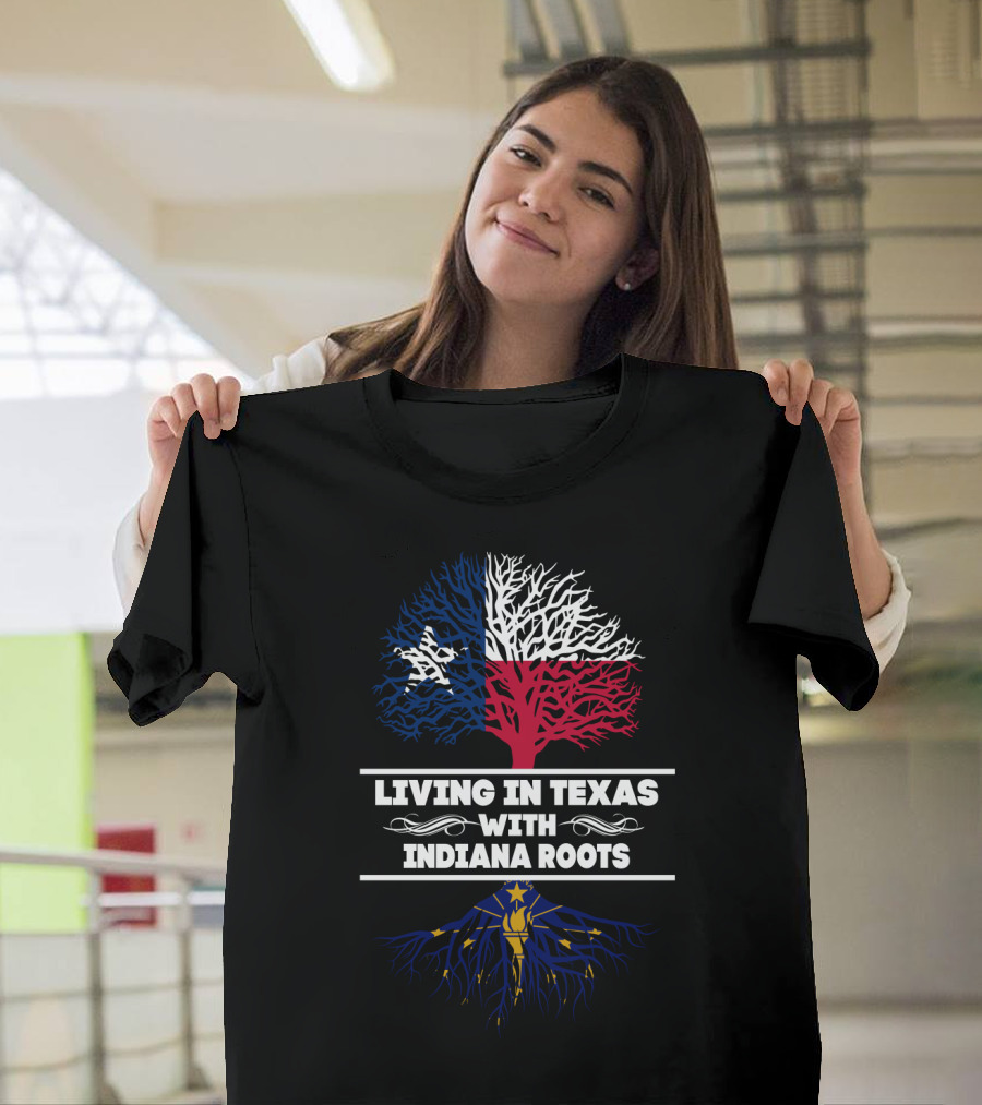 Texas Pride Tree with Indiana Heritage Roots T-Shirt
