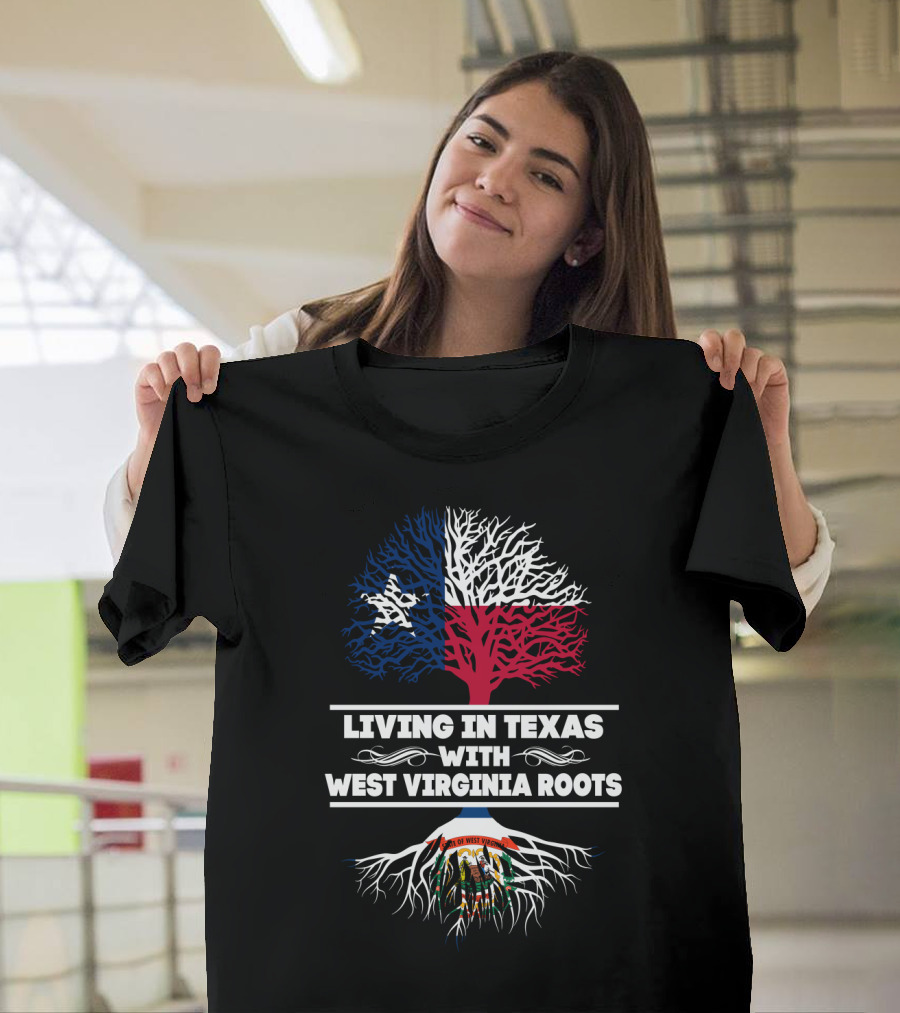Texas Flag Tree with West Virginia Roots Symbolism T-Shirt