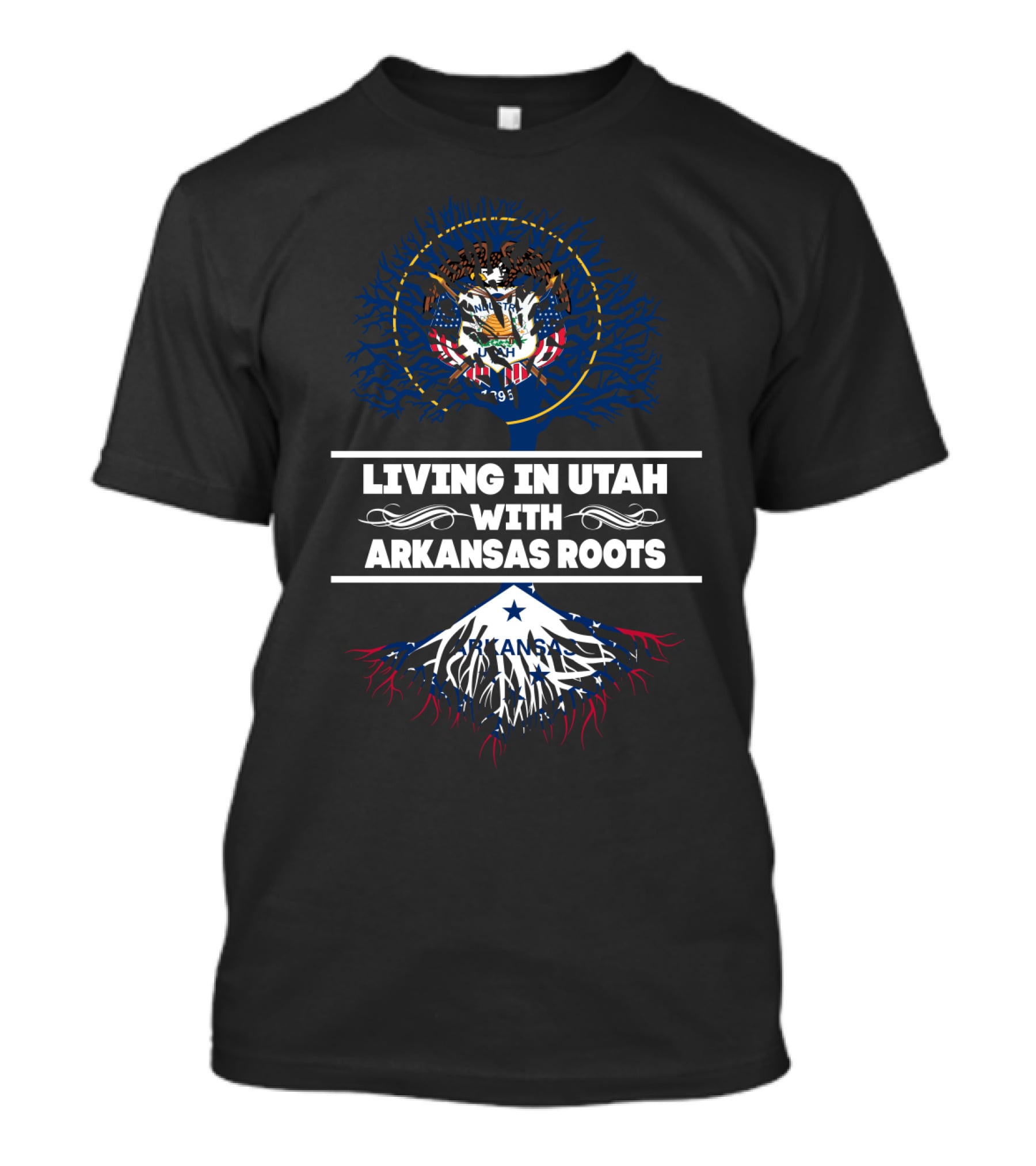 Utah State Seal And Arkansas Flag Roots Connection T-Shirt