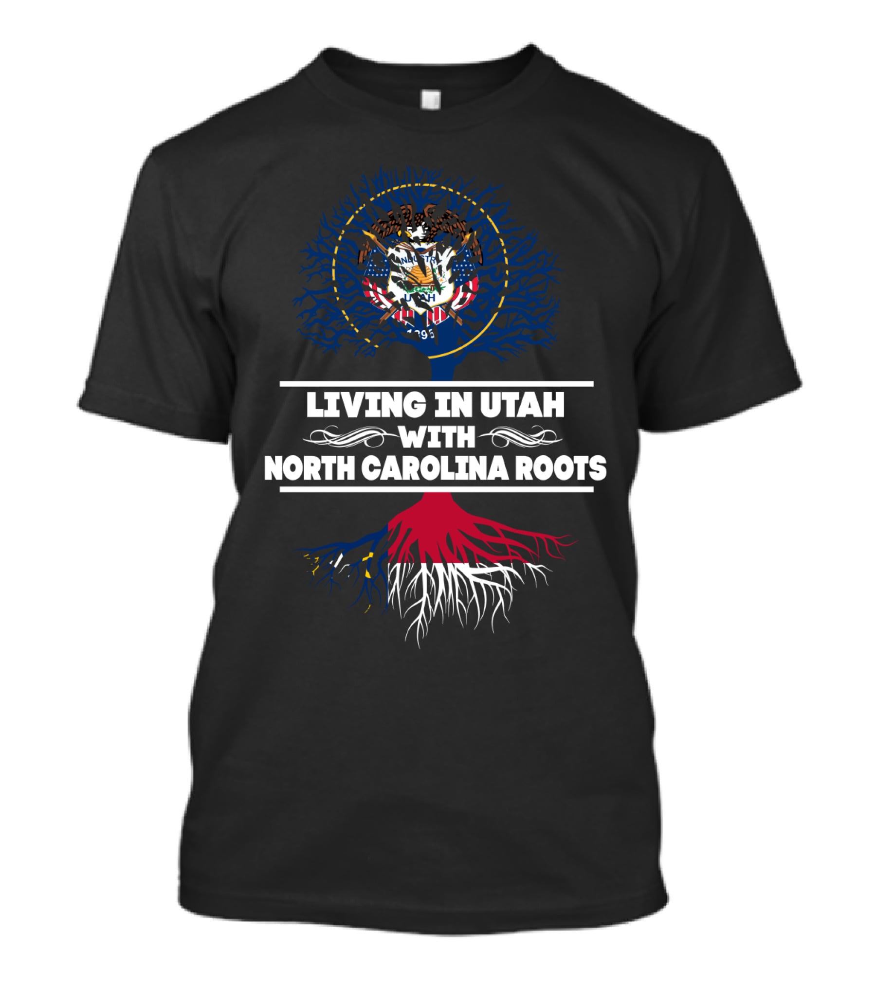Utah Living With Prideful North Carolina Origins And State Roots Symbolism T-Shirt