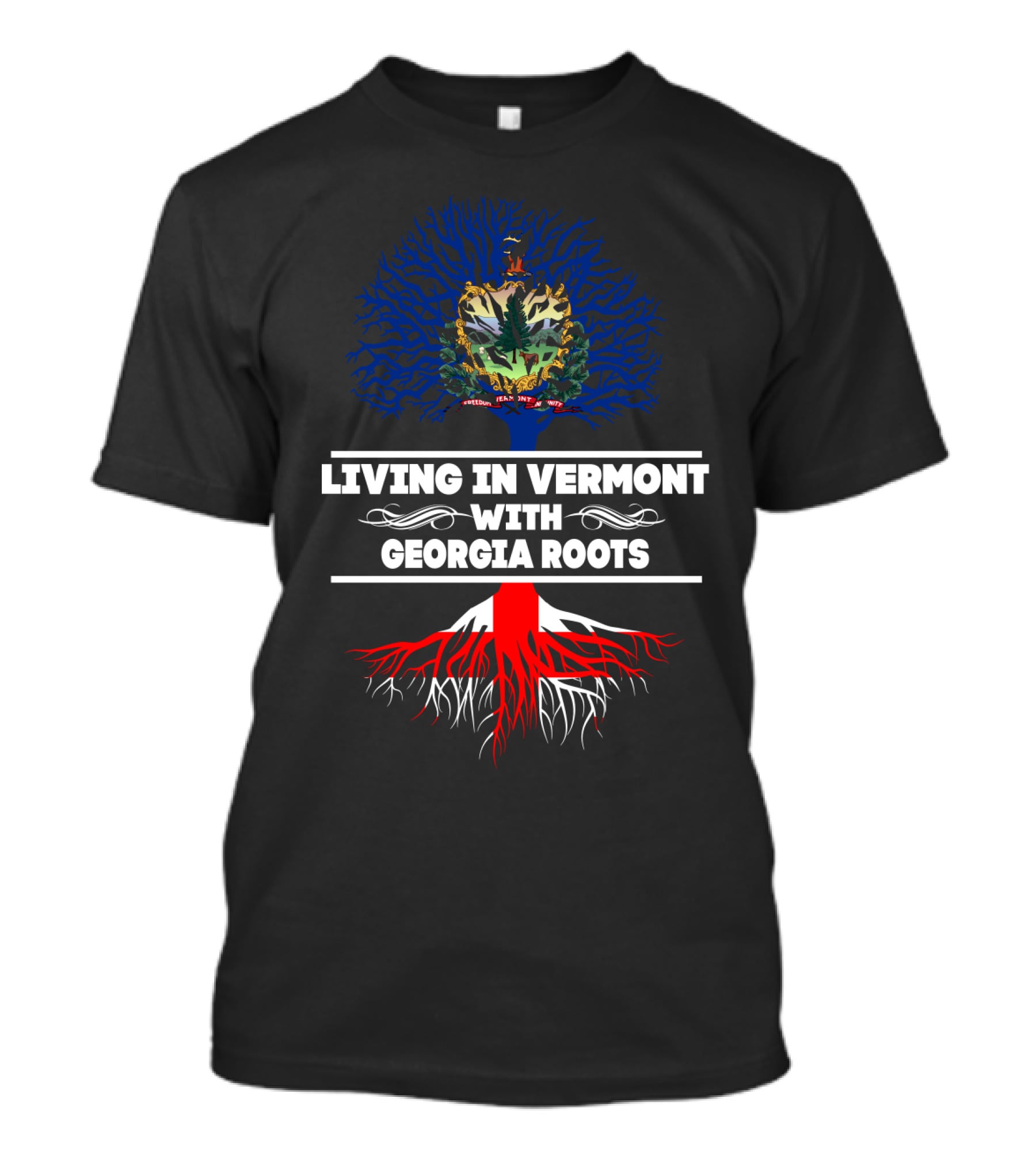 Vermont State Tree Emblem With Georgia Roots Connection T-Shirt