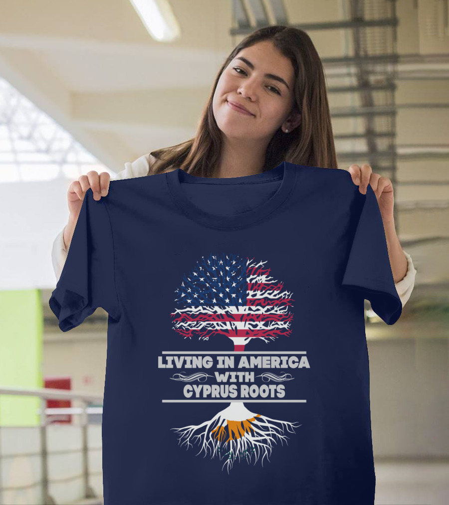 Living IN America With Cyprus Roots Tree T-Shirt