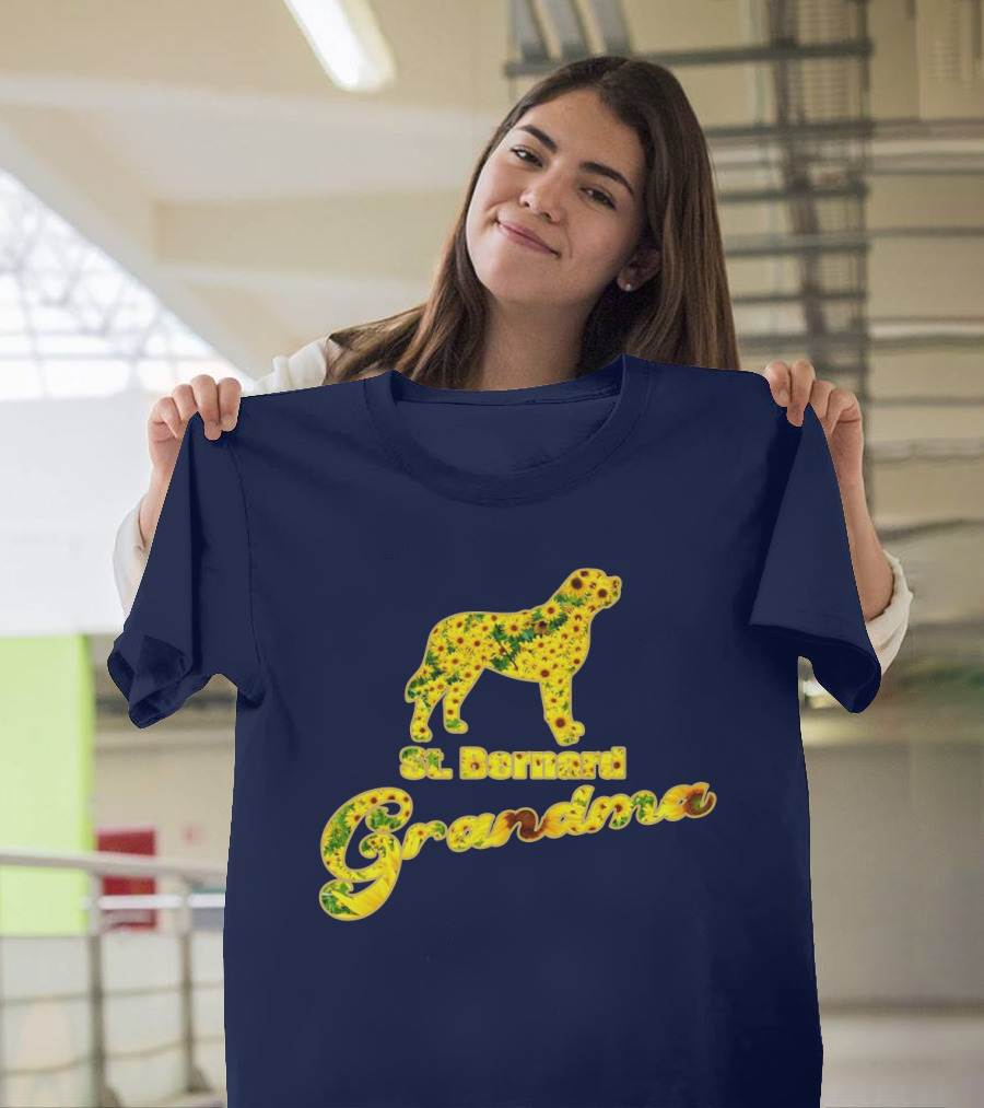 St. Bernard Grandma Sunflower T-Shirt
