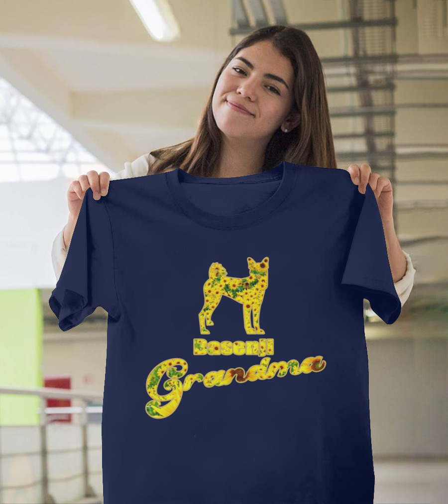 Basenji Grandma Sunflower Dog Lover Concept T-Shirt