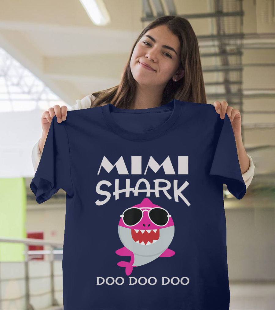 Mimi Shark Doo Doo Doo Sunglasses Fun Pink Shark T-Shirt