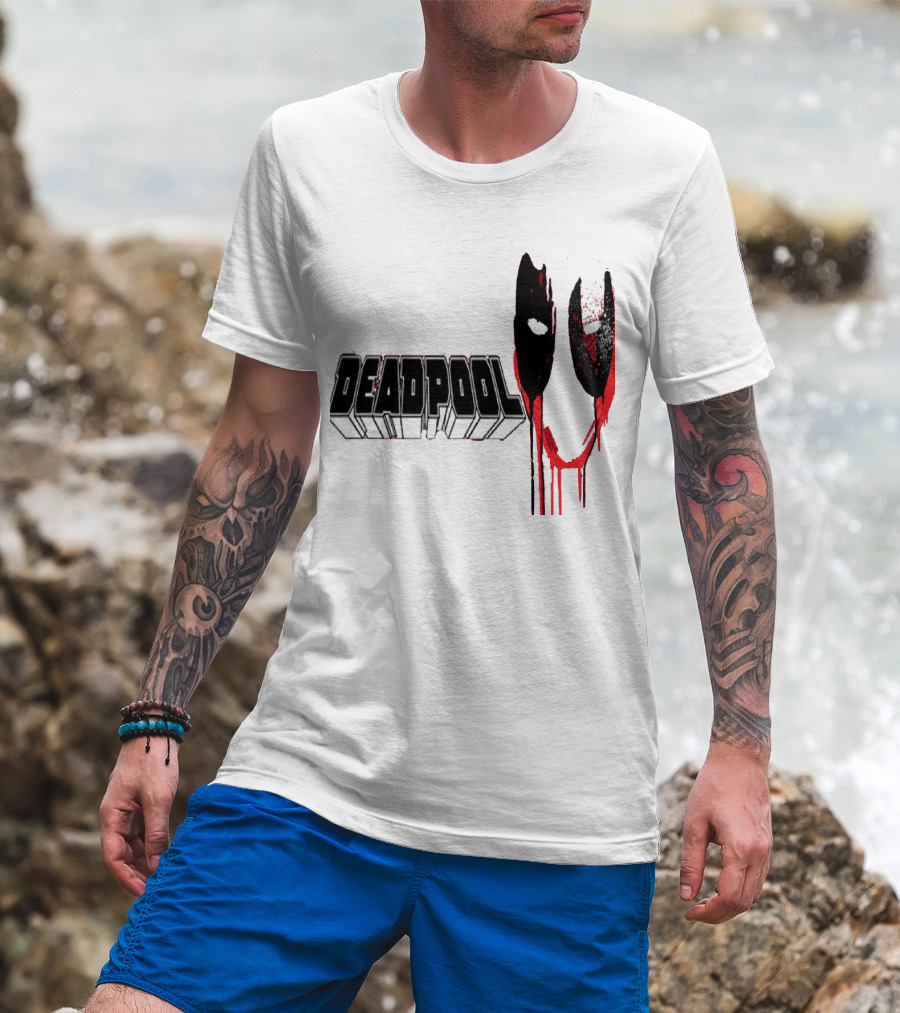 Deadpool Marvel Dripping Mask T-Shirt