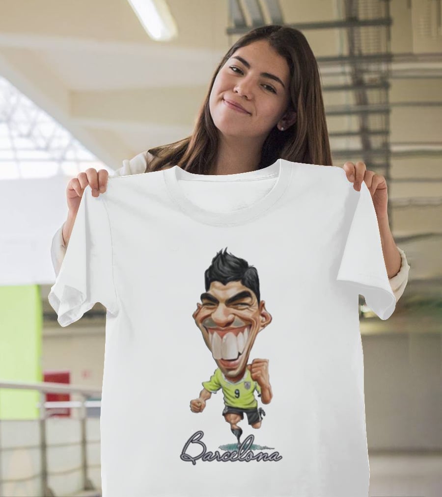 Barcelona Jugadores De Futbol En Caricaturas Número 9 T-Shirt