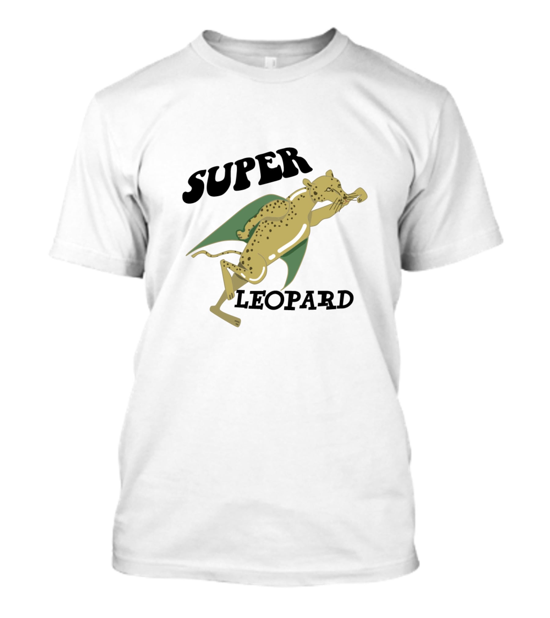 Super Leopard Flying Cape Hero Leap T-Shirt