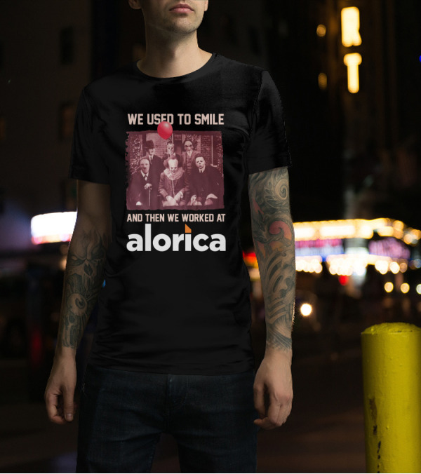 We Used To Smile Horror Characters Then We Worked At Alorica Balloon Image T-Shirt