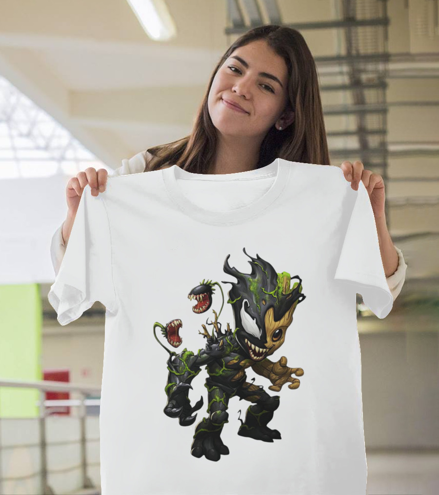 Baby Groot Venom Mashup Character Fusion T-Shirt