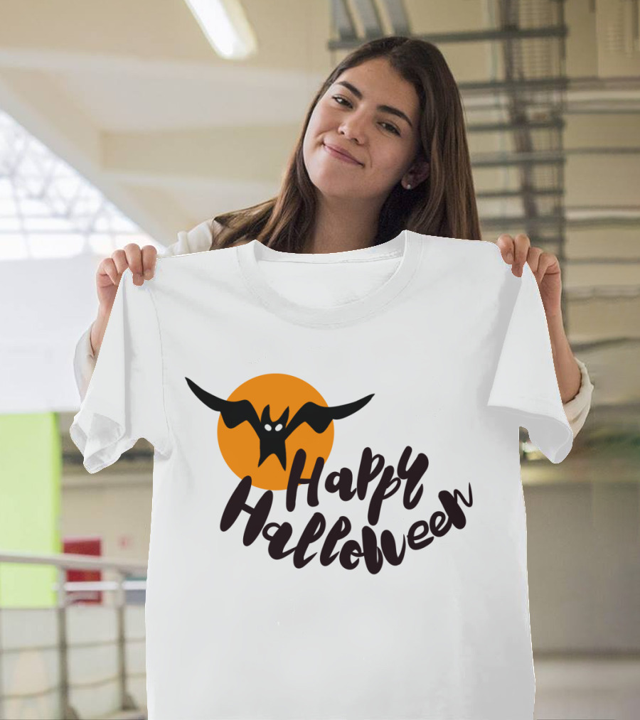 Happy Halloween Cartoon Bat T-Shirt