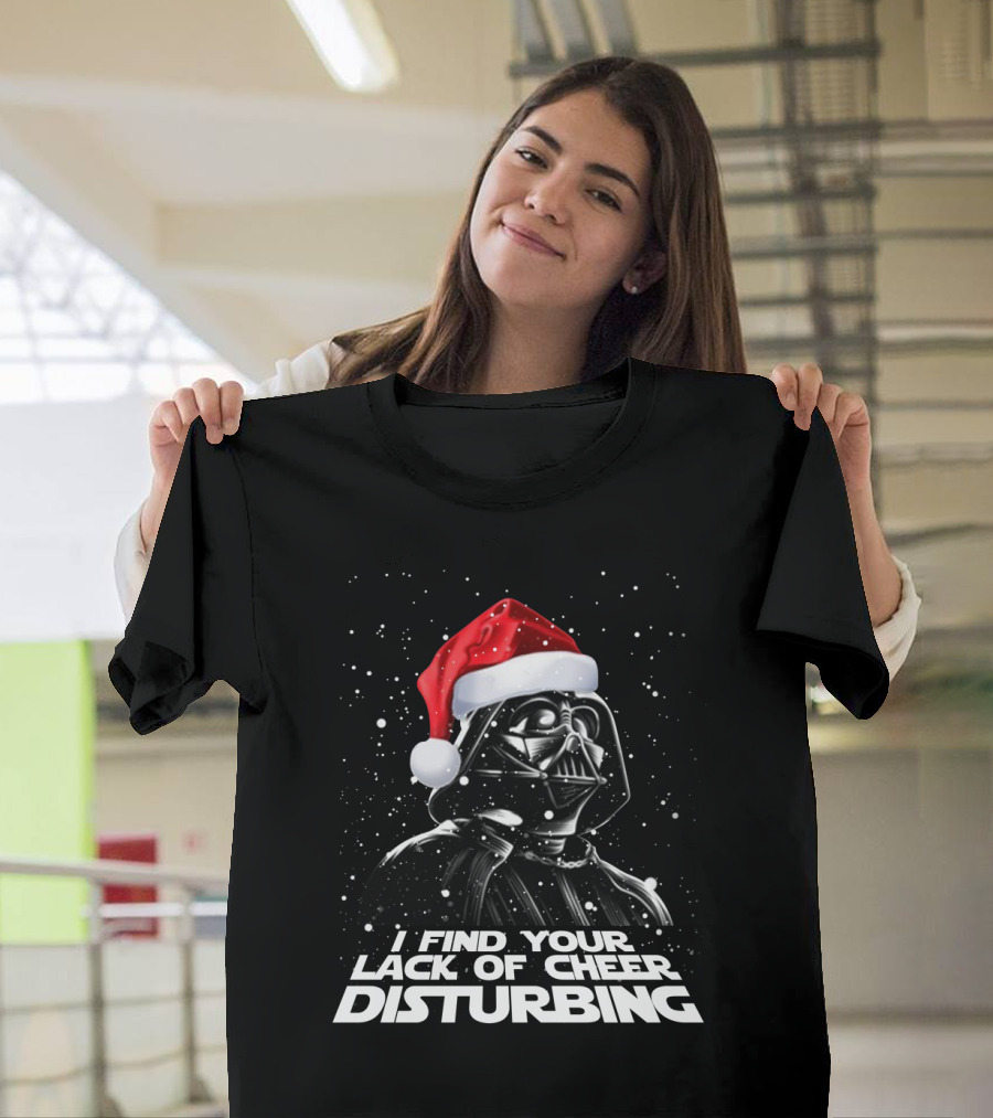 Darth Vader I Find Your Lack Of Cheer Disturbing Santa Hat Snowflakes T-Shirt