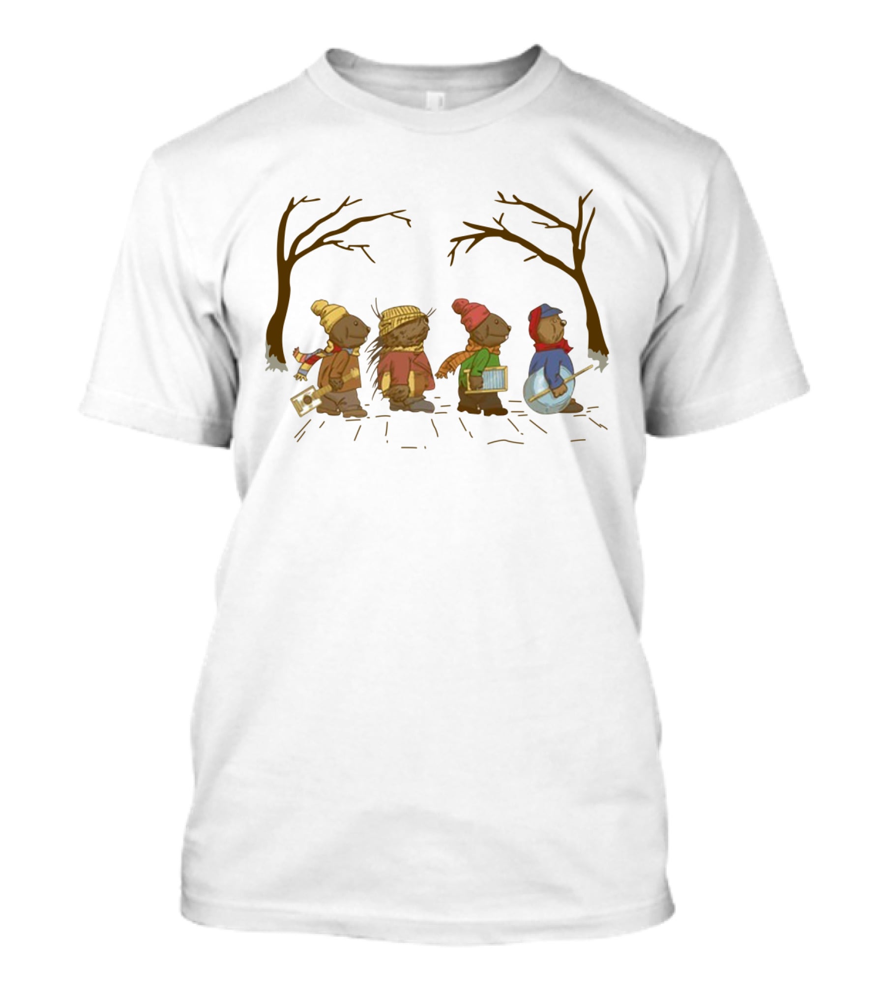Emmet Otter's Jug Band Christmas Road Winter Walk With Instruments And Cozy Attire T-Shirt